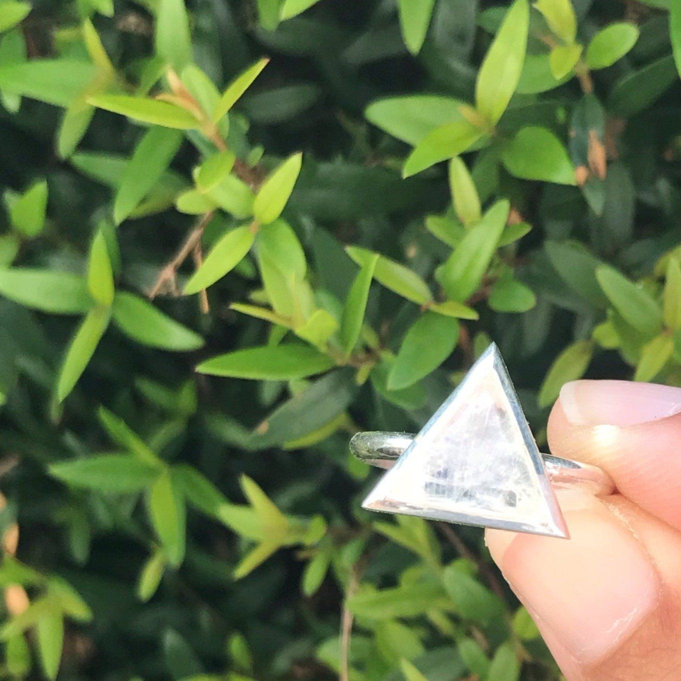 I Am Divine rainbow moonstone triangle ring ring Amanda K Lockrow