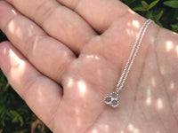 Little silver aquamarine and diamond necklace - birthstone necklace necklace Amanda K Lockrow