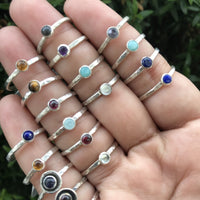 Amazonite sterling silver stone stacking ring ring Amanda K Lockrow