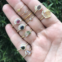 10K gold rainbow lattice and diamond ring size 7 - Aislinn Collection ring Amanda K Lockrow