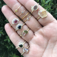 14K rose gold and rosecut brown diamond stacking ring ring Amanda K Lockrow