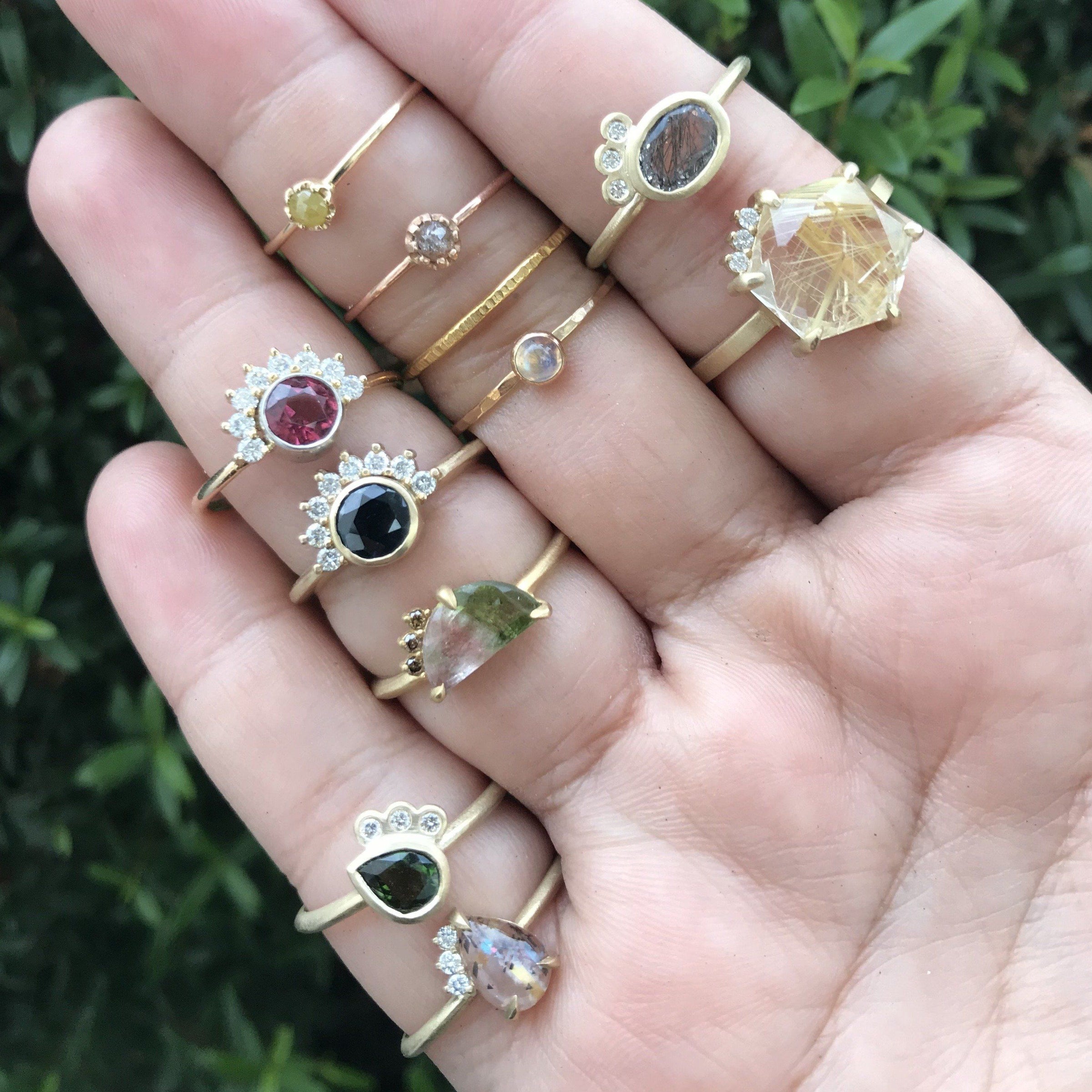 14K rose gold and rosecut brown diamond stacking ring ring Amanda K Lockrow