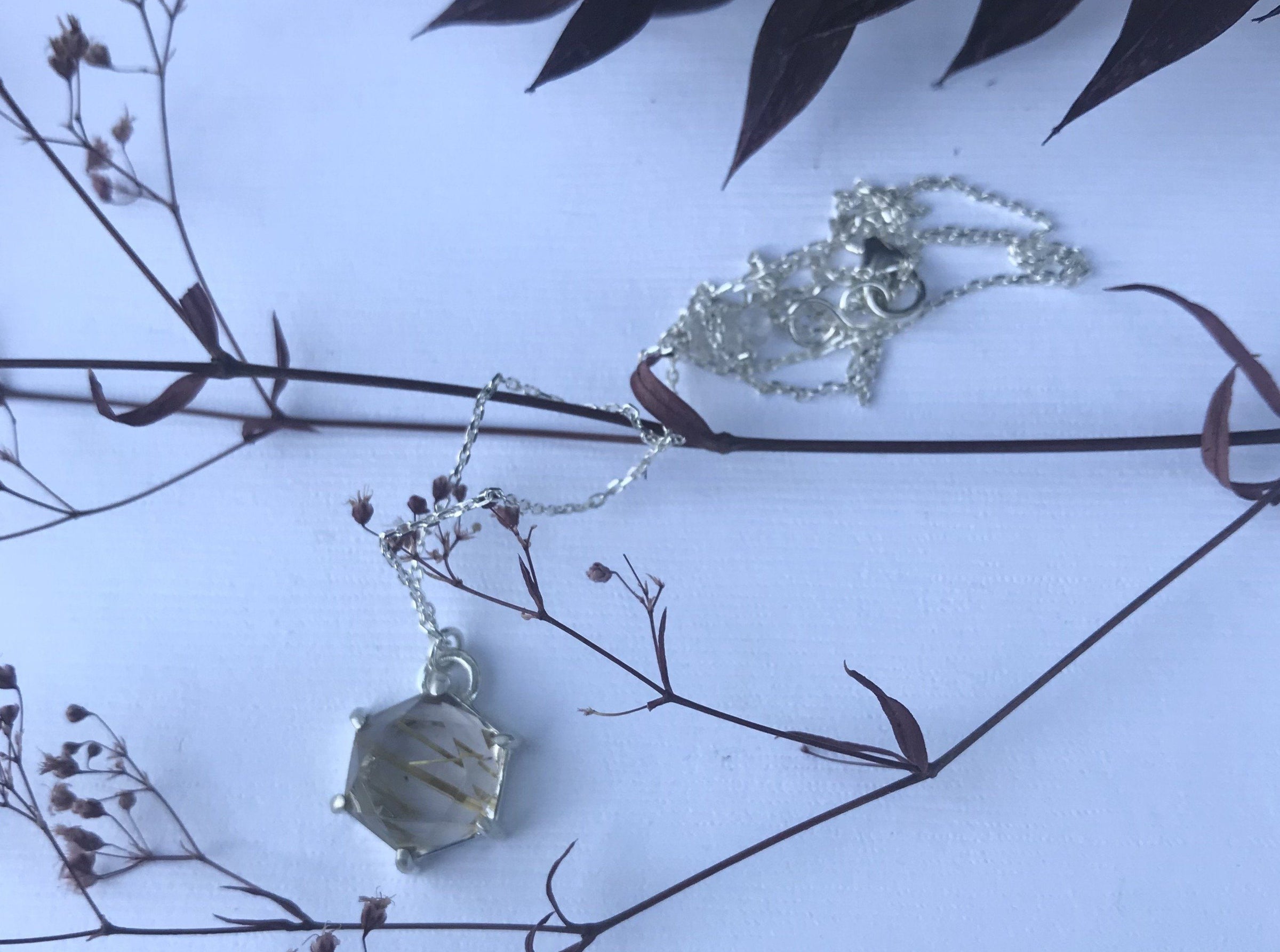 Aislinn sterling silver golden rutilated quartz necklace necklace Amanda K Lockrow