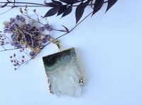 Thea - Amethyst Stalactite slice 30 inch long necklace necklace Amanda K Lockrow