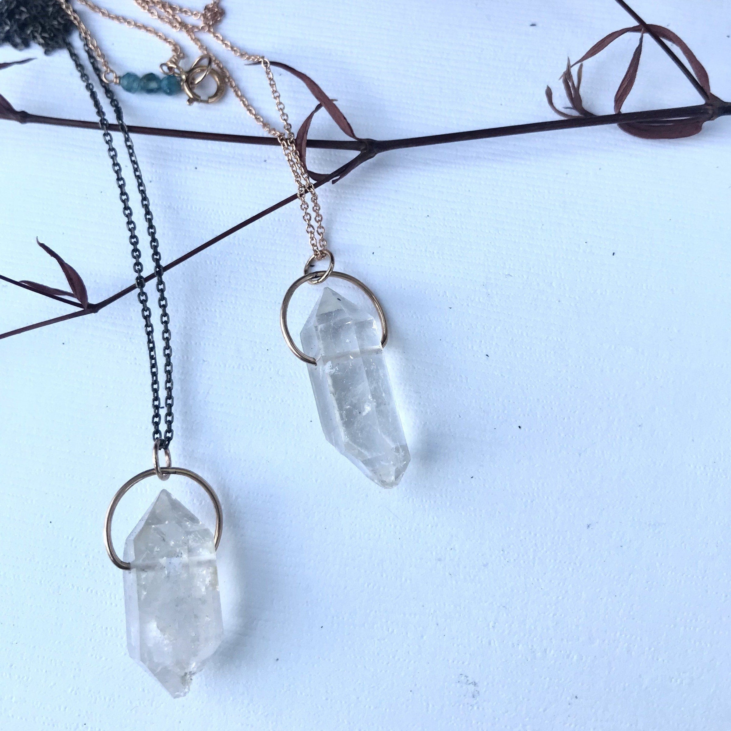 Tara necklace - Tibetan Quartz larger crystal necklace necklace Amanda K Lockrow