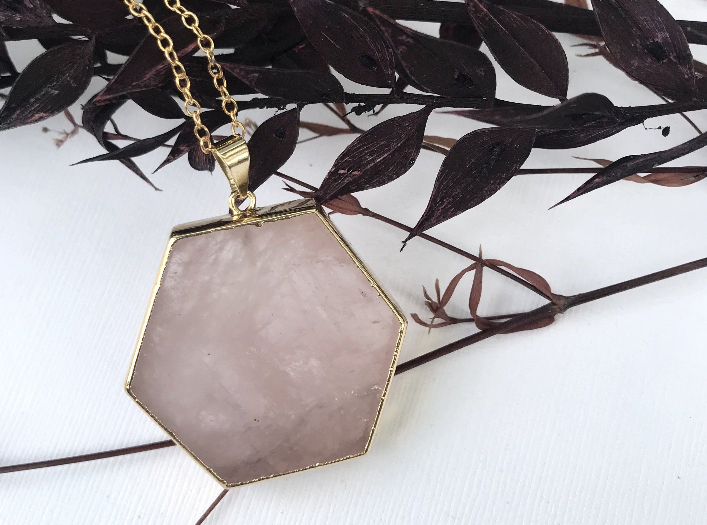 Thea - Rose Quartz and Labradorite 30 inch necklace necklace Amanda K Lockrow
