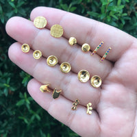 3 Rays Sunrise Studs - 18k Yellow Gold Vermeil Sterling Silver | Sunrise Collection earrings Amanda K Lockrow