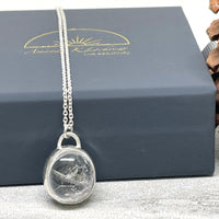 Kaimana Enhydro Quartz with Rainbow Necklace - sterling silver | Aislinn Collection necklace Amanda K Lockrow