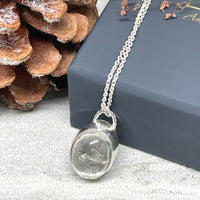 Kallan Enhydro Quartz with 2 Bubbles Necklace - sterling silver | Aislinn Collection necklace Amanda K Lockrow