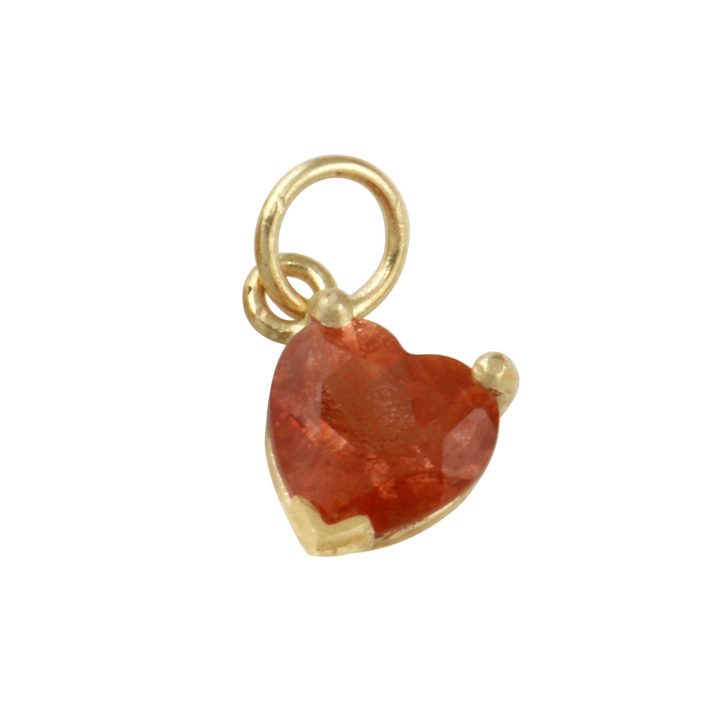 Open Hearted Sunstone Heart Charm -14k yellow gold | Fine Collection charm Amanda K Lockrow