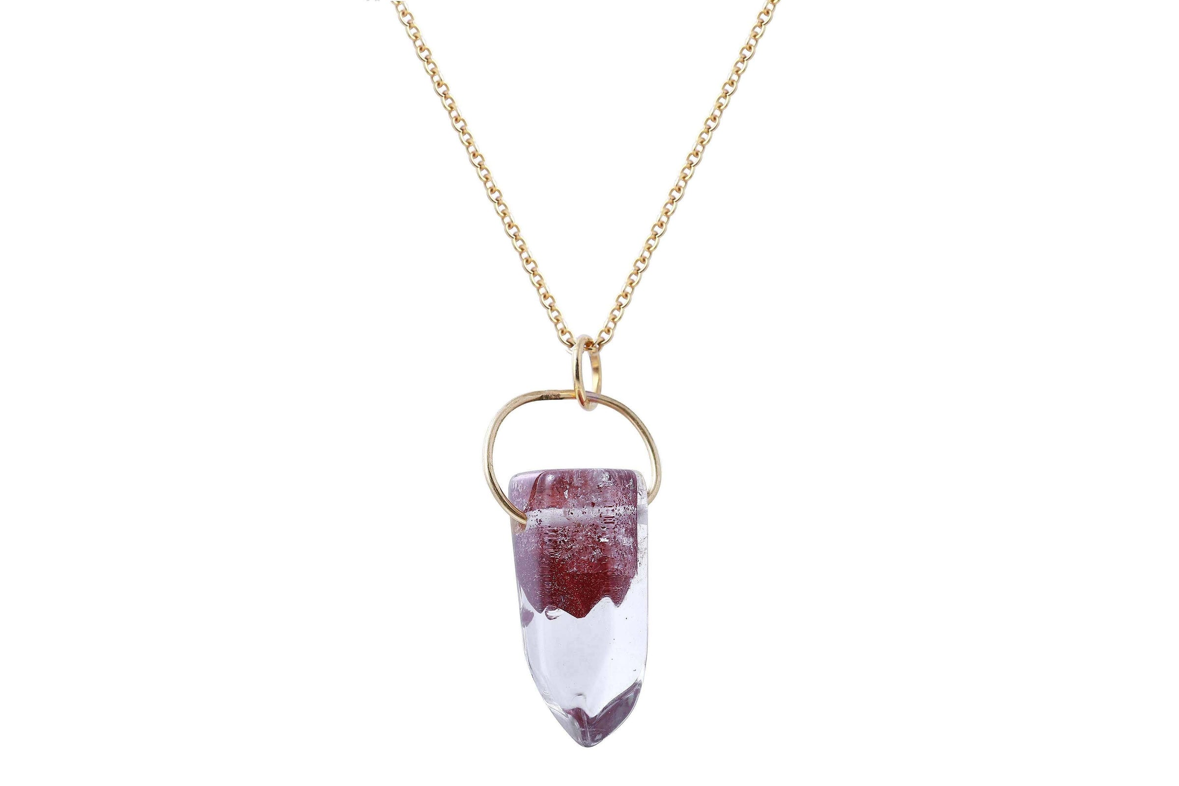 Tara necklace - Hematite Phantom Quartz crystal necklace necklace Amanda K Lockrow