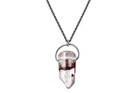 Tara necklace - Hematite Phantom Quartz crystal necklace necklace Amanda K Lockrow