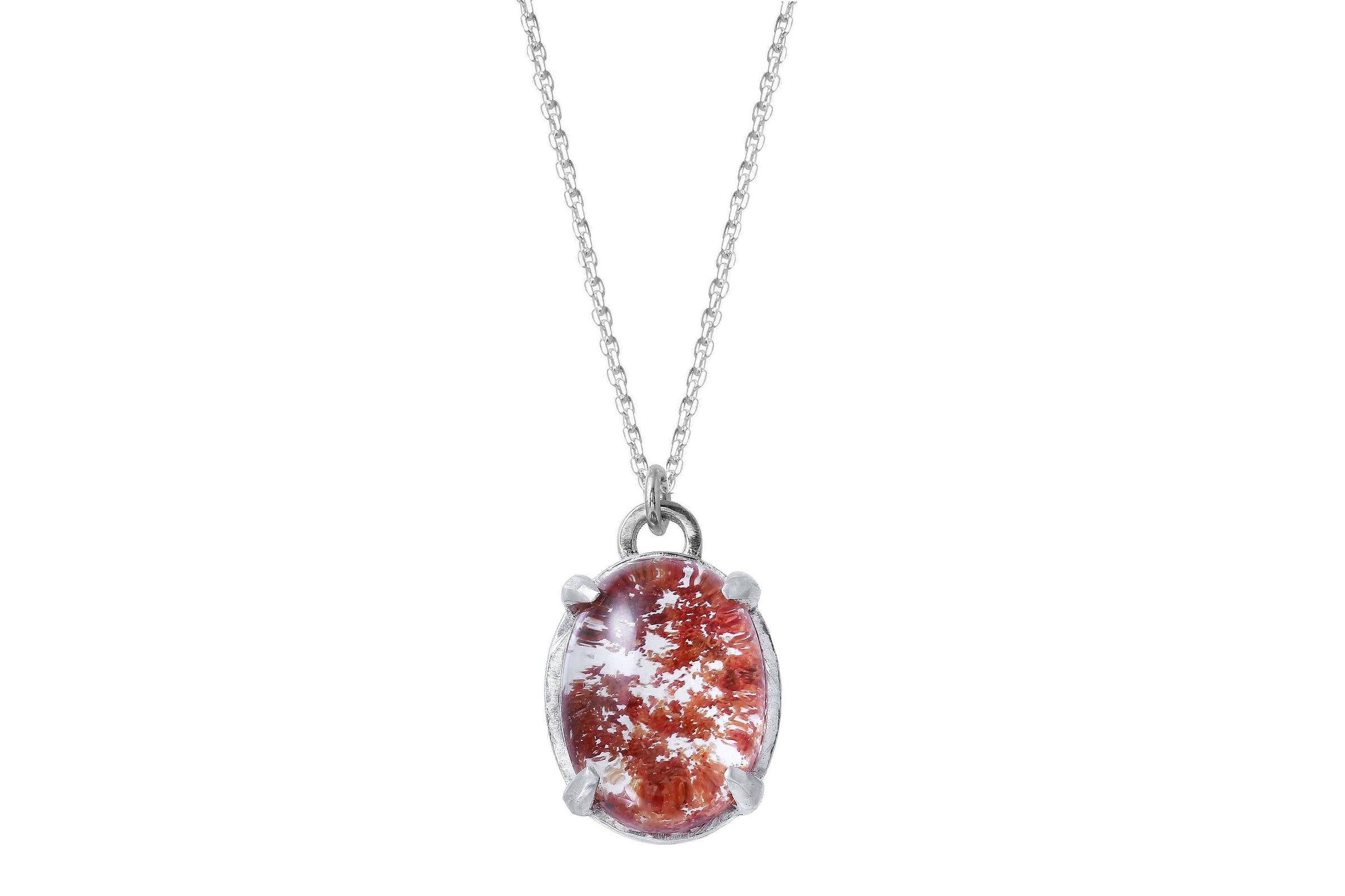 Aislinn garden quartz sterling silver necklace - Aislinn collection necklace Amanda K Lockrow orange garden quartz stone