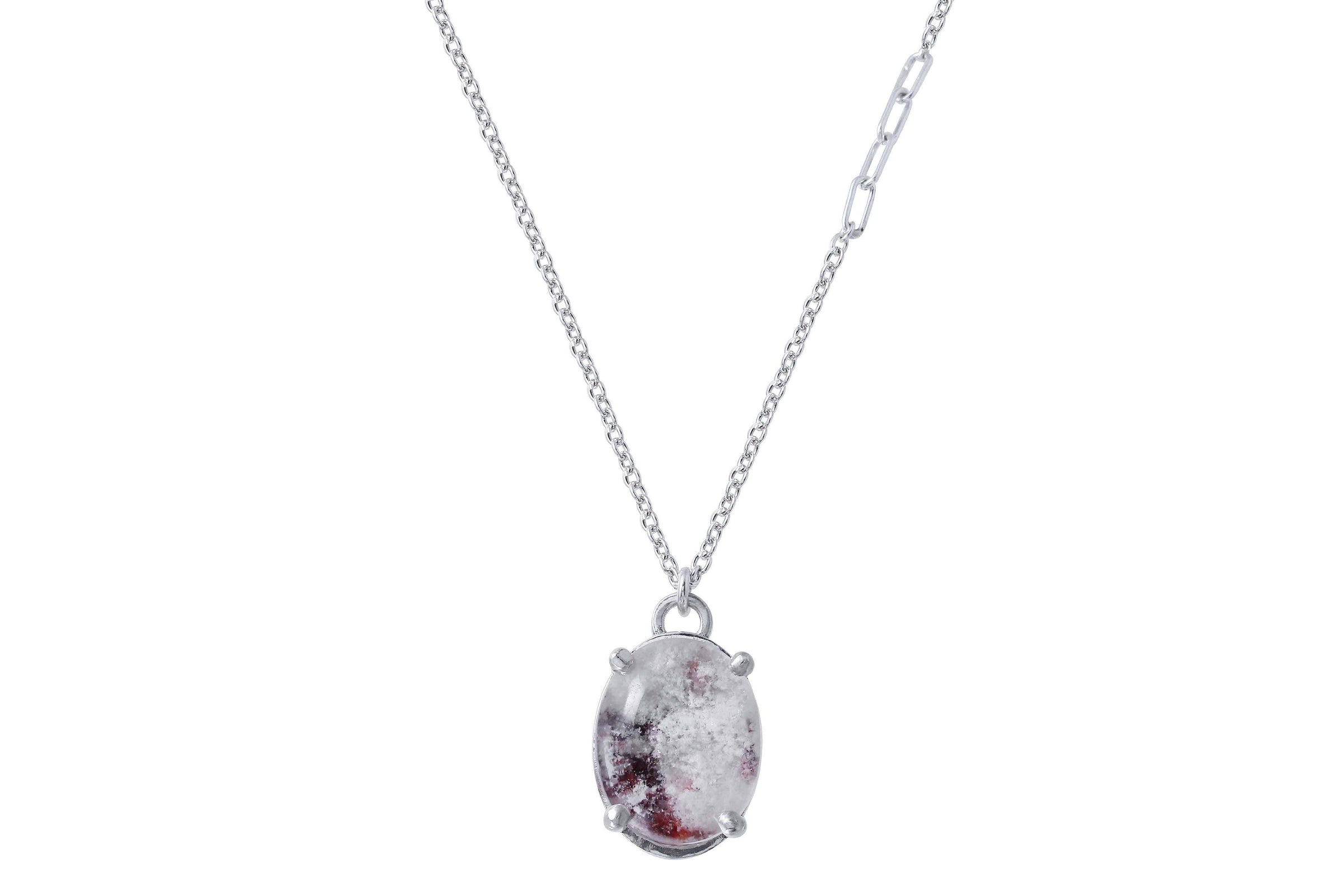 Aislinn garden quartz sterling silver necklace - Aislinn collection necklace Amanda K Lockrow white garden quartz stone