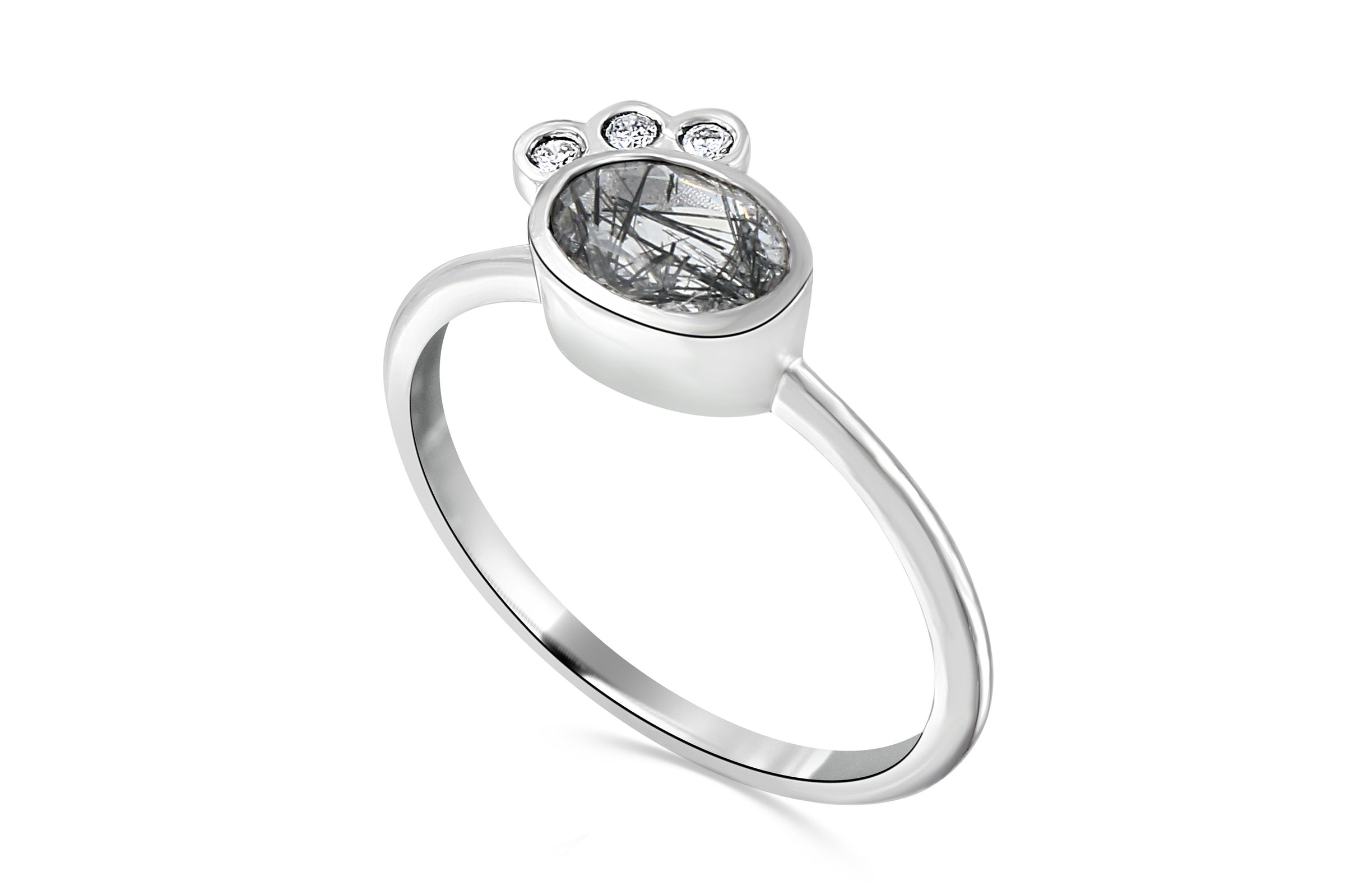 Aislinn tourmalinated quartz and diamond ring ring Amanda K Lockrow 
