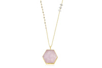 Thea - Rose Quartz and Labradorite 30 inch necklace necklace Amanda K Lockrow