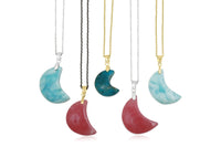 Luna moon necklace - choose from larimar, apatite or rhodochrosite necklace Amanda K Lockrow