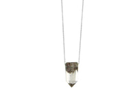 Tara necklace - chlorite phantom quartz with iron ore crystal floating pendant necklace necklace Amanda K Lockrow