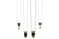 Tara necklace - chlorite phantom quartz with iron ore crystal floating pendant necklace necklace Amanda K Lockrow