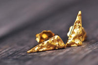 18k yellow vermeil triangle studs earrings Amanda K Lockrow