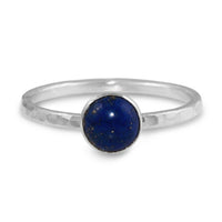 Lapis Lazuli 6mm sterling silver stacking ring ring Amanda K Lockrow