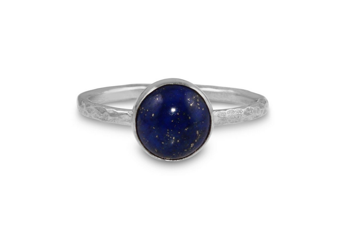 Lapis Lazuli 8mm sterling silver stacking ring ring Amanda K Lockrow