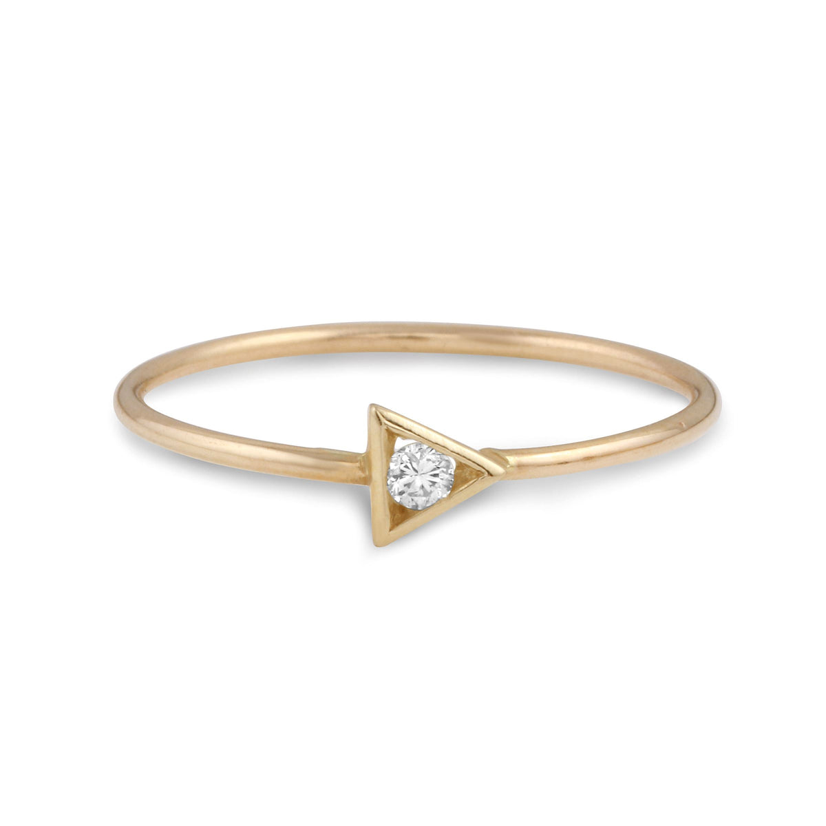 Diamond Strength Triangle Stacking Ring - 14k gold | Talisman Collection ring Amanda K Lockrow