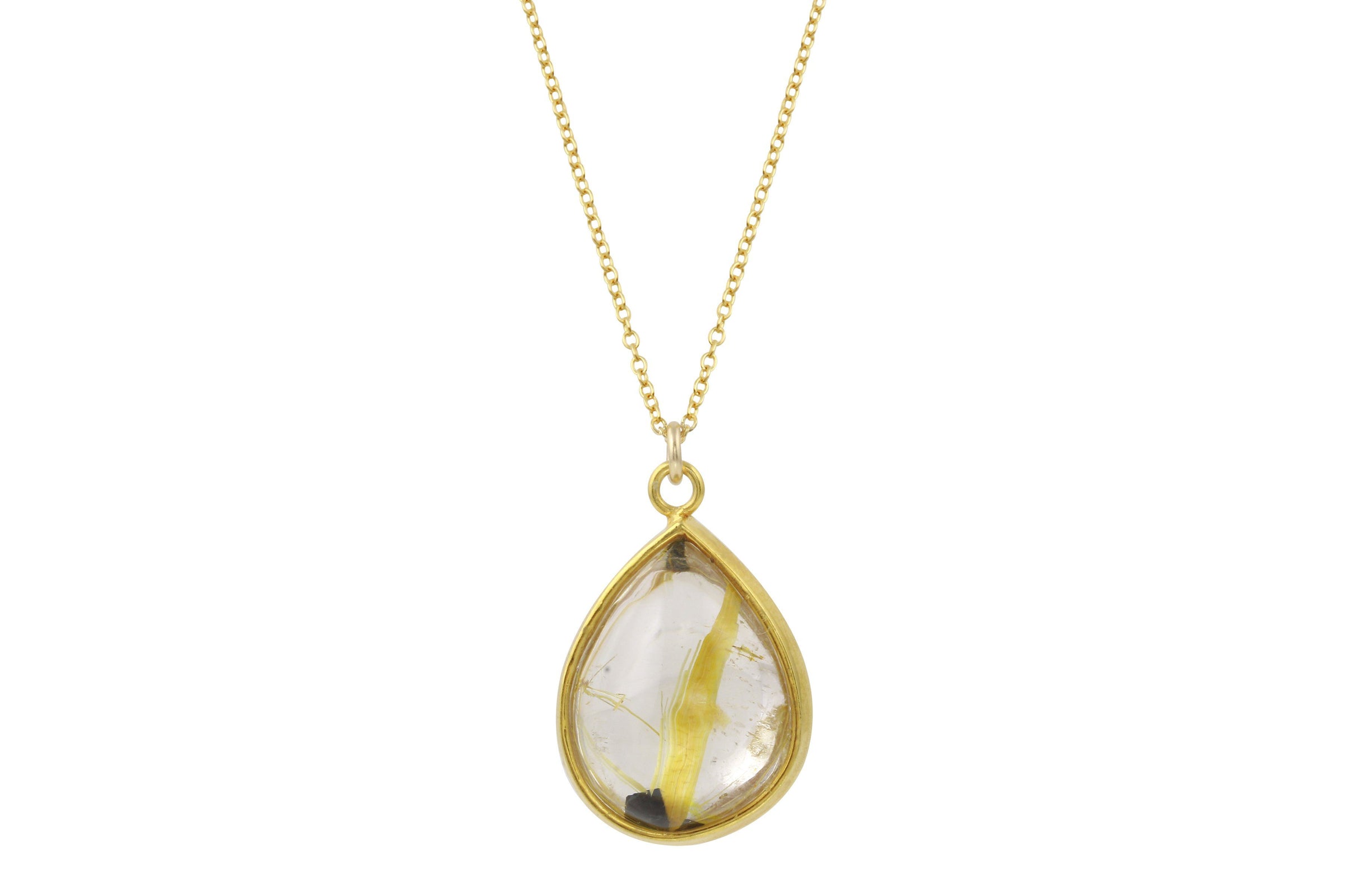 Rutile quartz crystal drop necklace - gold filled - Aislinn collection necklace Amanda K Lockrow