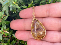Rutilated quartz crystal drop necklace - gold filled - Aislinn collection necklace Amanda K Lockrow
