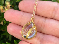 Rutile quartz crystal drop necklace - gold filled - Aislinn collection necklace Amanda K Lockrow
