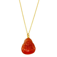 Happy Buddha sunstone crystal necklace - gold filled or sterling silver necklace Amanda K Lockrow