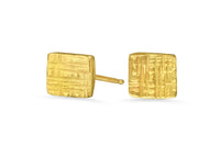 18k yellow gold vermeil tiny square silver stud earrings earrings Amanda K Lockrow