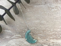 Luna amazonite moon talisman sterling silver necklace necklace Amanda K Lockrow