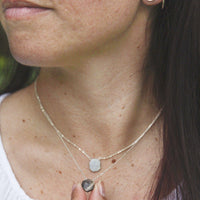 Moonstone hexagon sterling silver necklace necklace Amanda K Lockrow