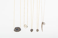 Slice shell & aqamarine sterling silver necklace necklace Amanda K Lockrow