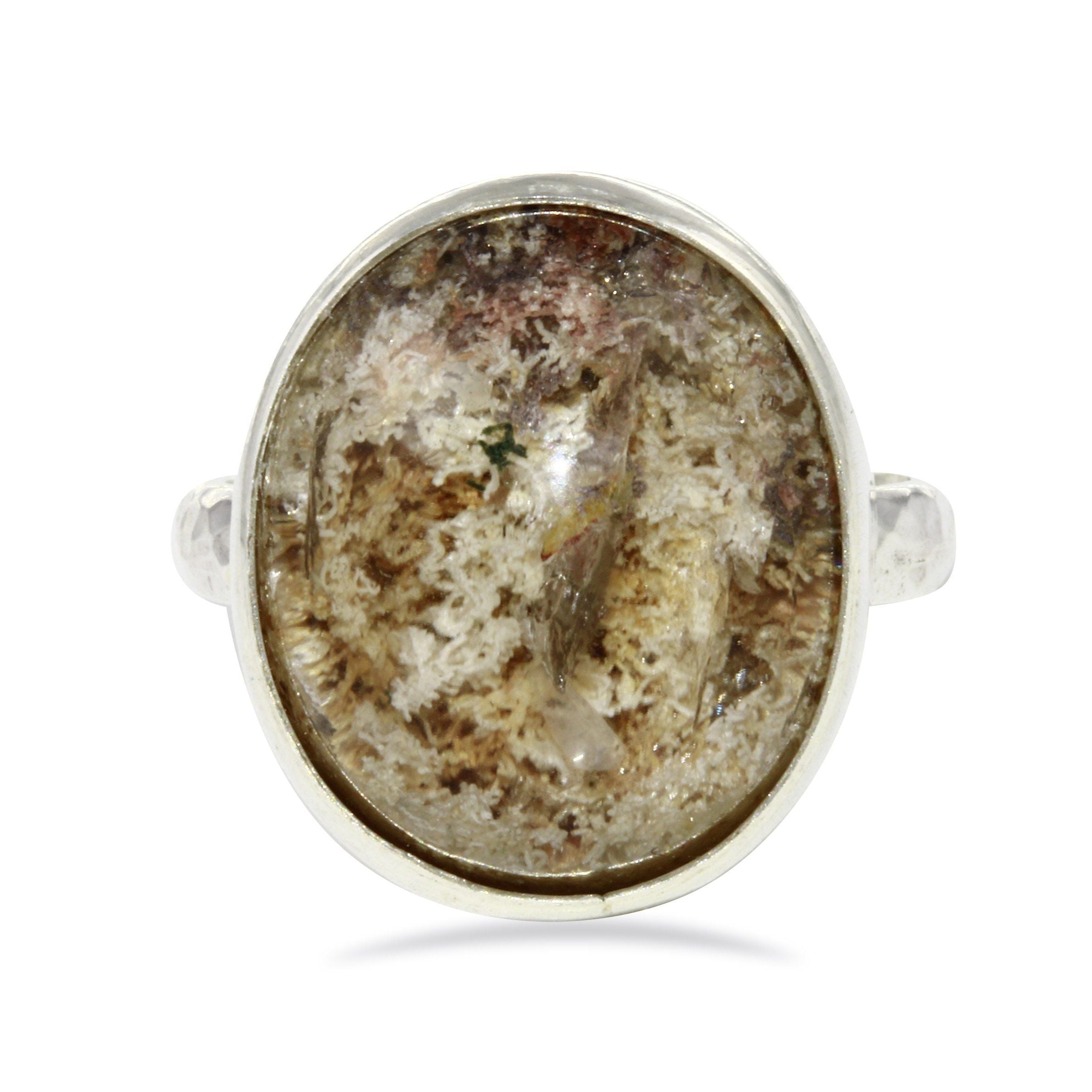Garden quartz sterling silver ring size 8 - lodalite, shamanic dream quartz - Aislinn collection ring Amanda K Lockrow