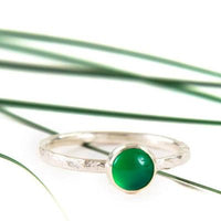Green onyx 6mm sterling silver stacking ring ring Amanda K Lockrow