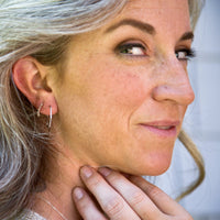 Sterling silver hexagon hoop earrings earrings Amanda K Lockrow