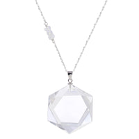 Clear Quartz Hexagon Crystal Necklace - choose sterling silver or gold filled | Aislinn Collection necklace Amanda K Lockrow