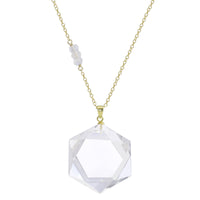 Clear Quartz Hexagon Crystal Necklace - choose sterling silver or gold filled | Aislinn Collection necklace Amanda K Lockrow