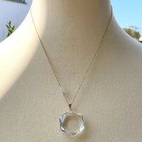 Clear Quartz Hexagon Crystal Necklace - choose sterling silver or gold filled | Stone Love Collection necklace Amanda K Lockrow