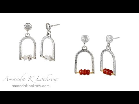 Garnet Arch Dangle Earrings - sterling silver | Sticks & Stones Collection