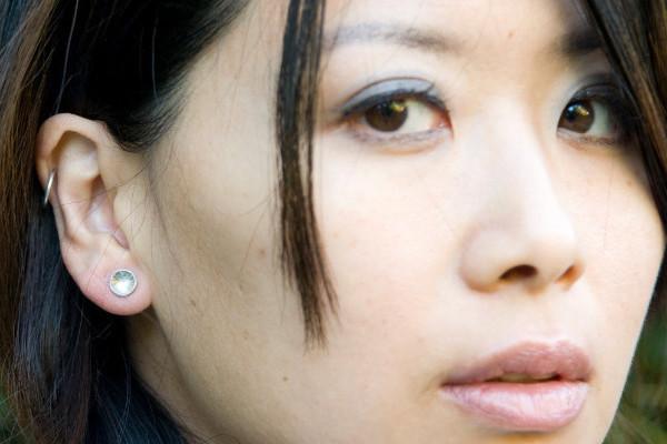 Darling cup studs- recycled sterling silver earrings Amanda K Lockrow