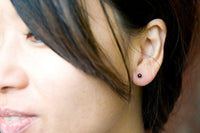 Lapis silver dot stud earrings earrings Amanda K Lockrow