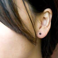 18K gold vermeil garnet silver dot stud earrings earrings Amanda K Lockrow 