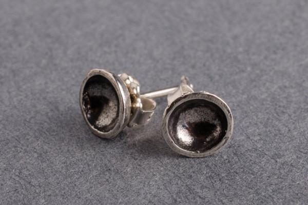 Darling bowl studs- recycled sterling silver earrings Amanda K Lockrow