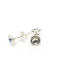 Silver darling mini bowl studs- sterling silver earrings Amanda K Lockrow