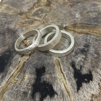 Cobblestone hammered silver band // wedding band ring Amanda K Lockrow
