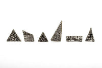 Crosshatched rectangle sterling silver stud earrings earrings Amanda K Lockrow