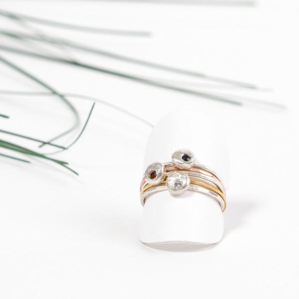 Elemental pebble sterling silver stacking ring ring Amanda K Lockrow